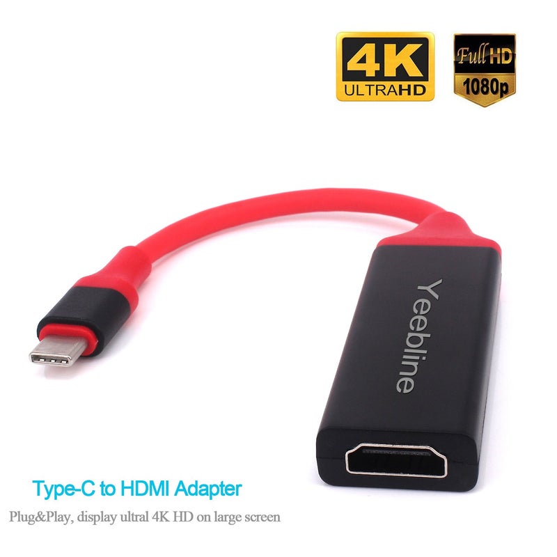 Yeebline Type C to HDMI Adapter, 4K HDTV Mirroring Cable USB 3.1 (USB-C) to HDMI Digital AV Converter for 2016 MacBook Pro, 2015 MacBook, ChromeBook Pixel (USB C to HDMI Adapter) - Image 3